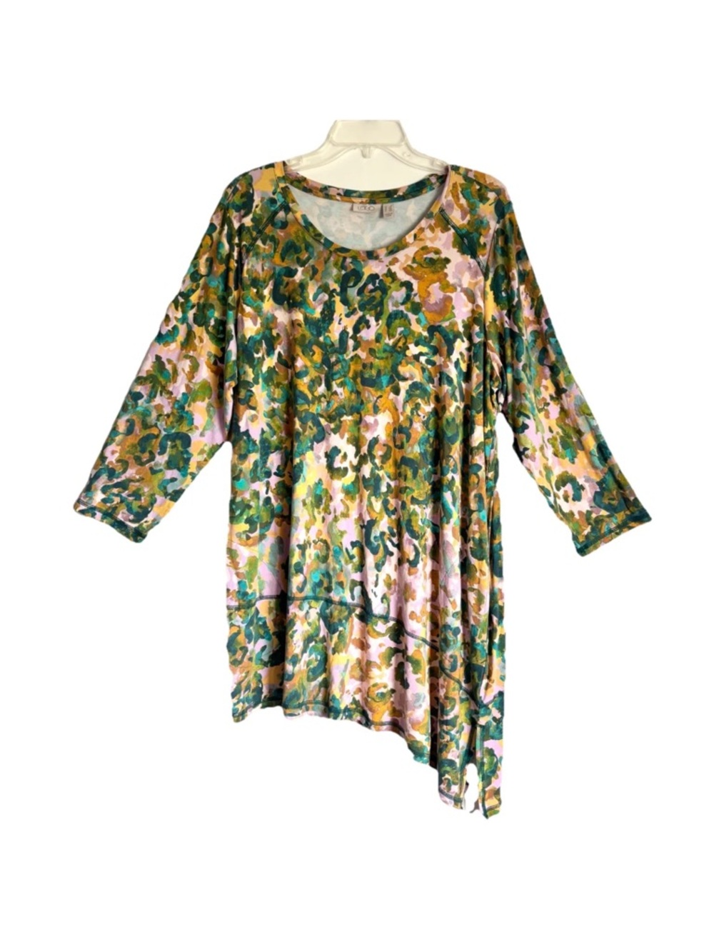 Logo by Lori Goldstein Morgan Floral Tunic Asymmetrical Hem